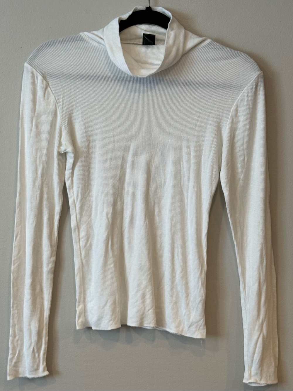 Wild Fable Women's White Ribbed Mock Turtleneck Top Size Small